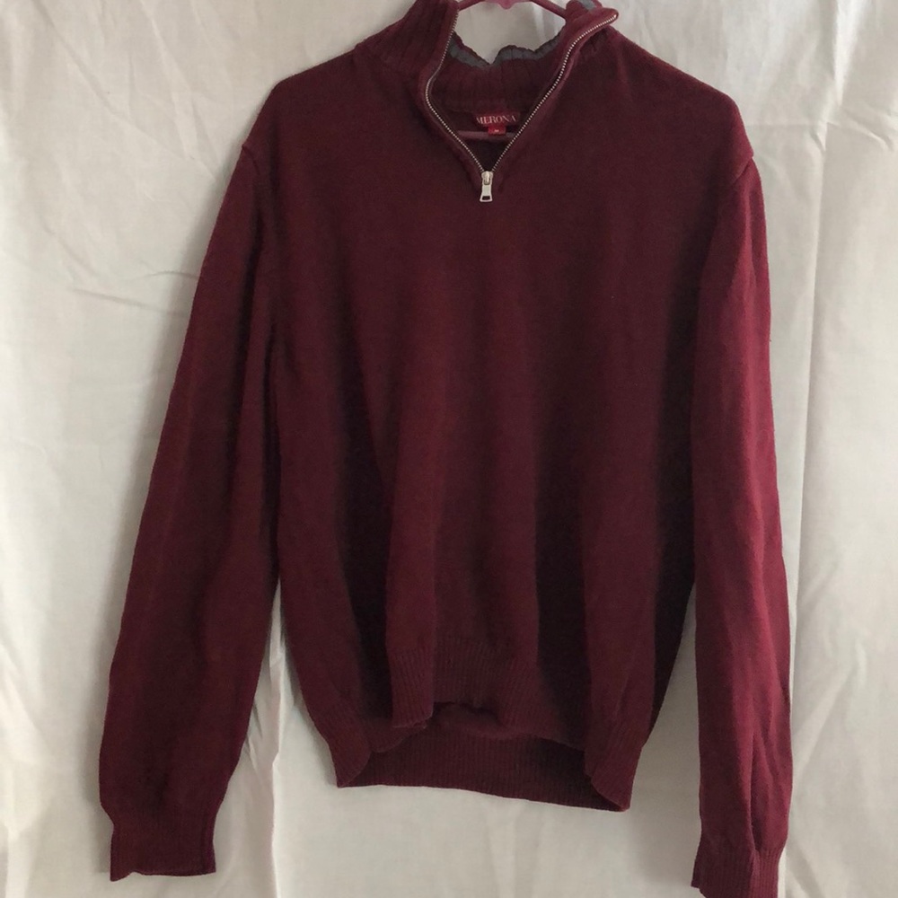 Men’s red quarter zip sweater